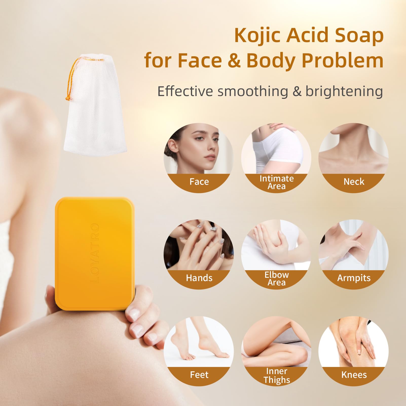 LOYATRO gentle vegan face and body soap bar for sensitive skin