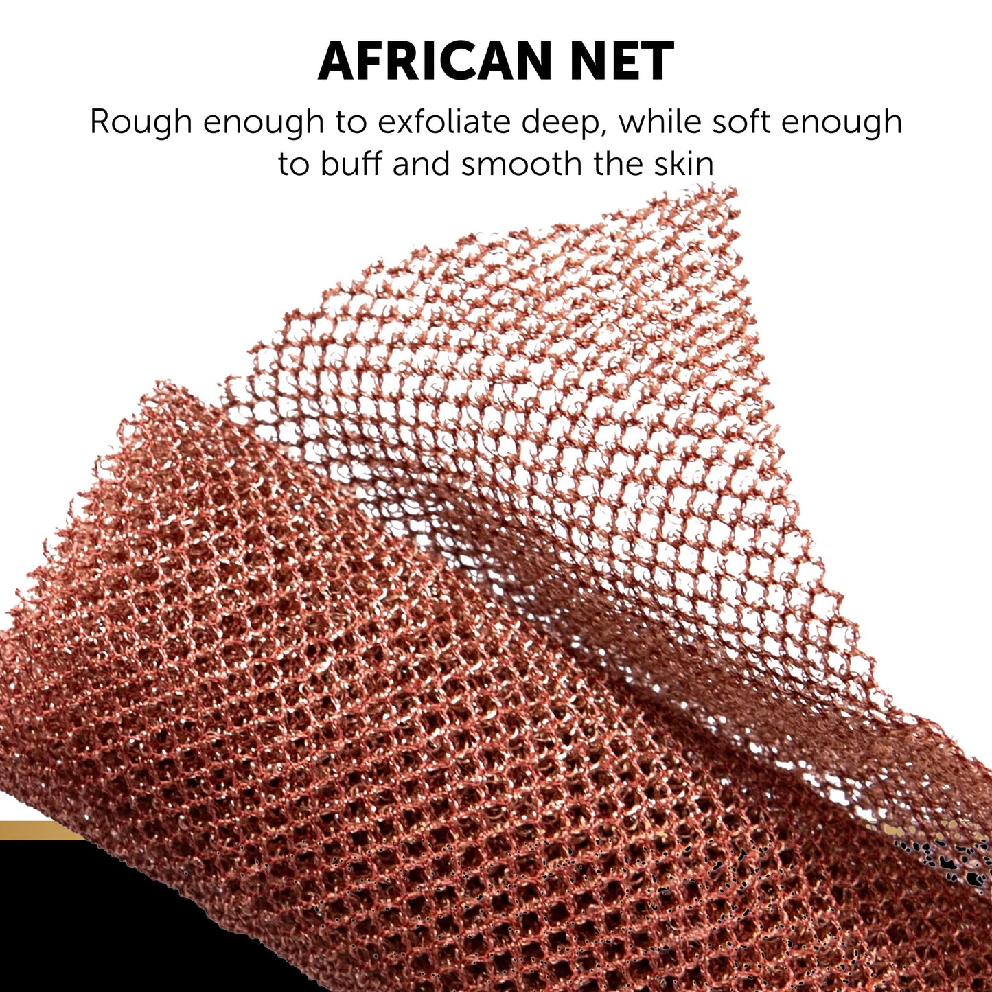 Side view of VALITIC premium three bar soap bundle with African net sponge for full body uneven skin tone treatment.