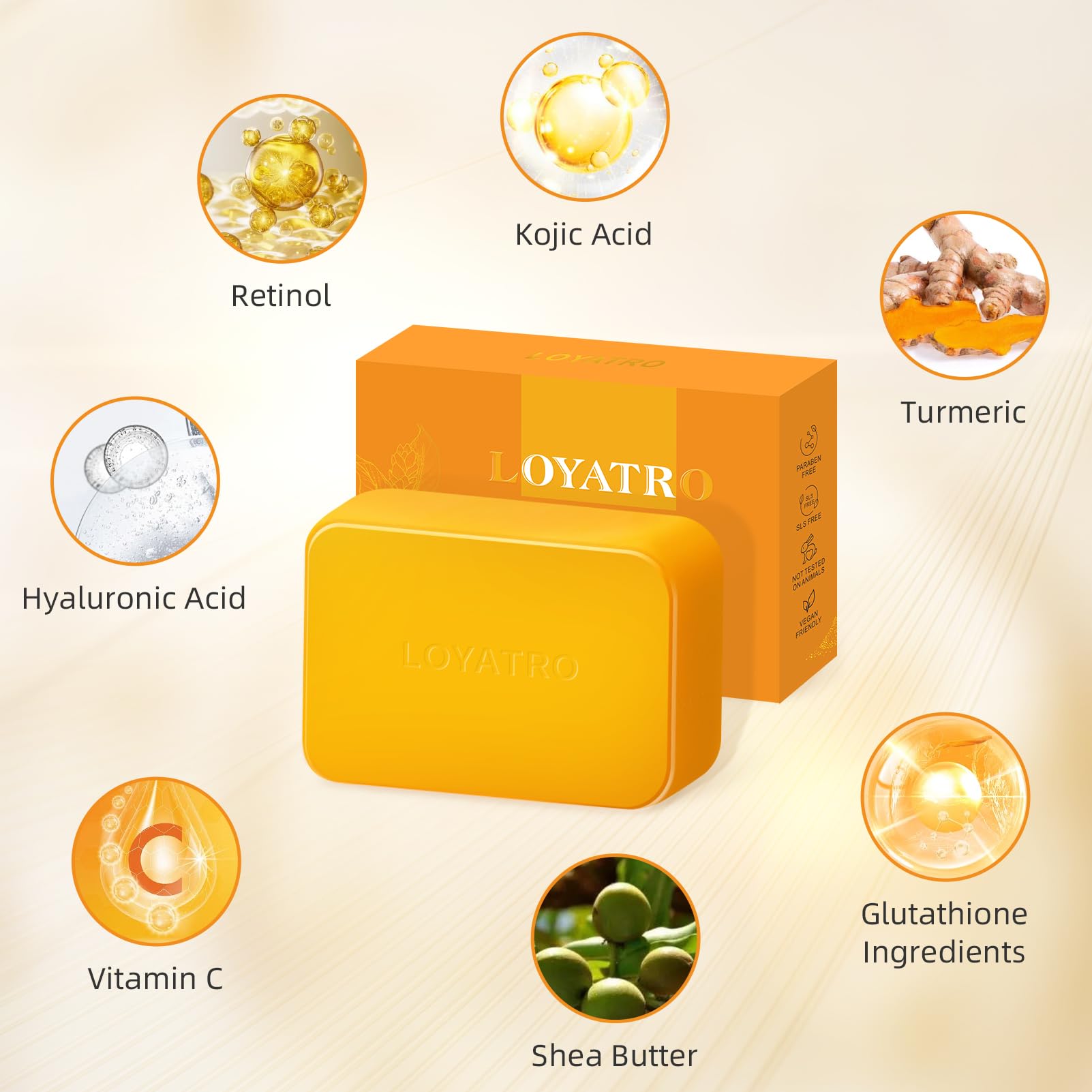 LOYATRO paraben free and SLS free daily cleansing beauty soap bar