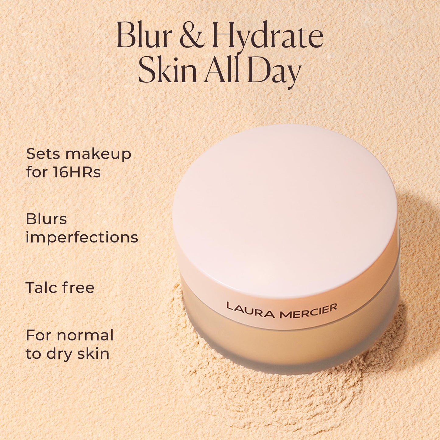 Top view of Laura Mercier loose setting powder sifter