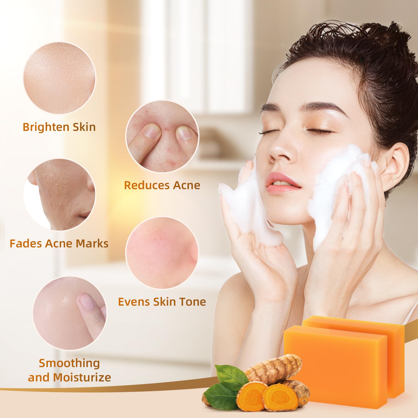 Imported HOYEHOLA turmeric and kojic acid skincare bar package details