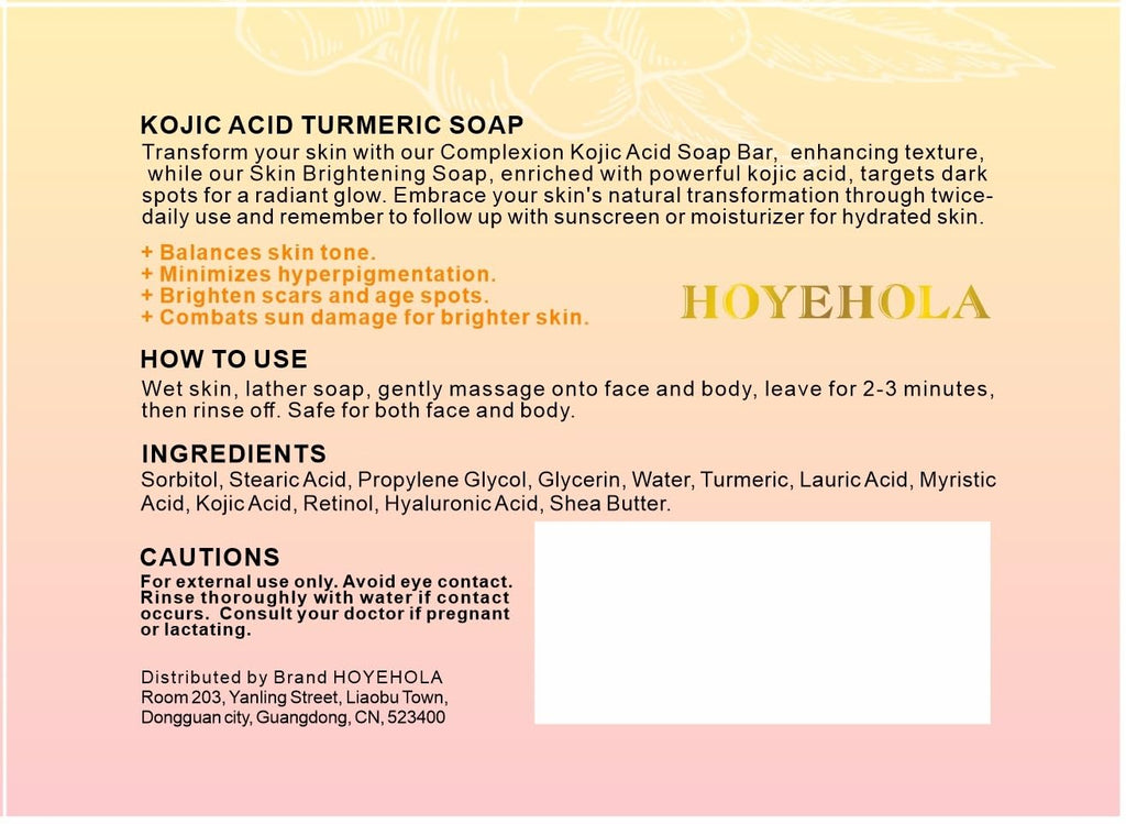 Lifestyle arrangement of Hoyehola kojic acid turmeric soap set