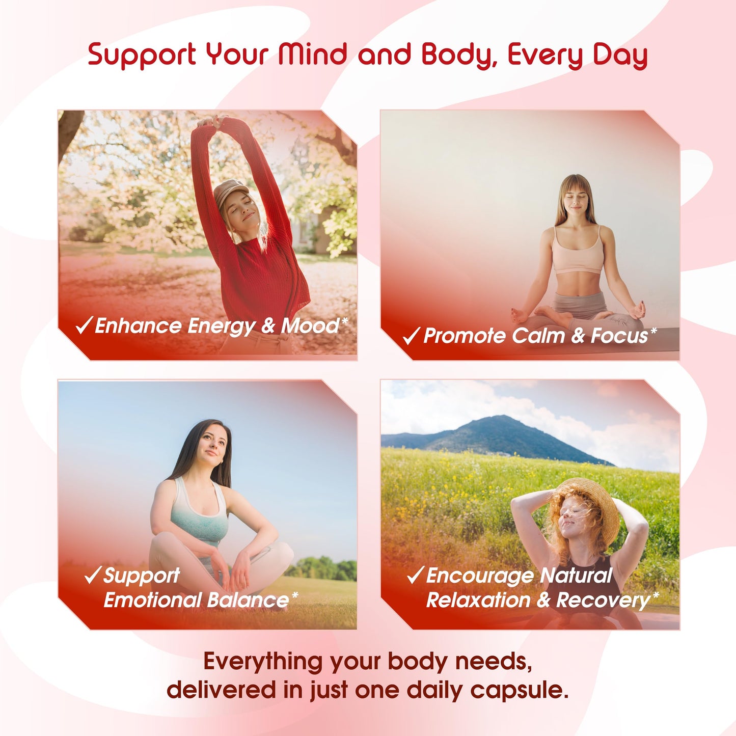 Vital Herbal Ashwagandha capsules with L-Theanine for focus and mood enhancement