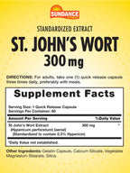 Sundance St Johns Wort 60 capsules nutritional facts and standardized extract label