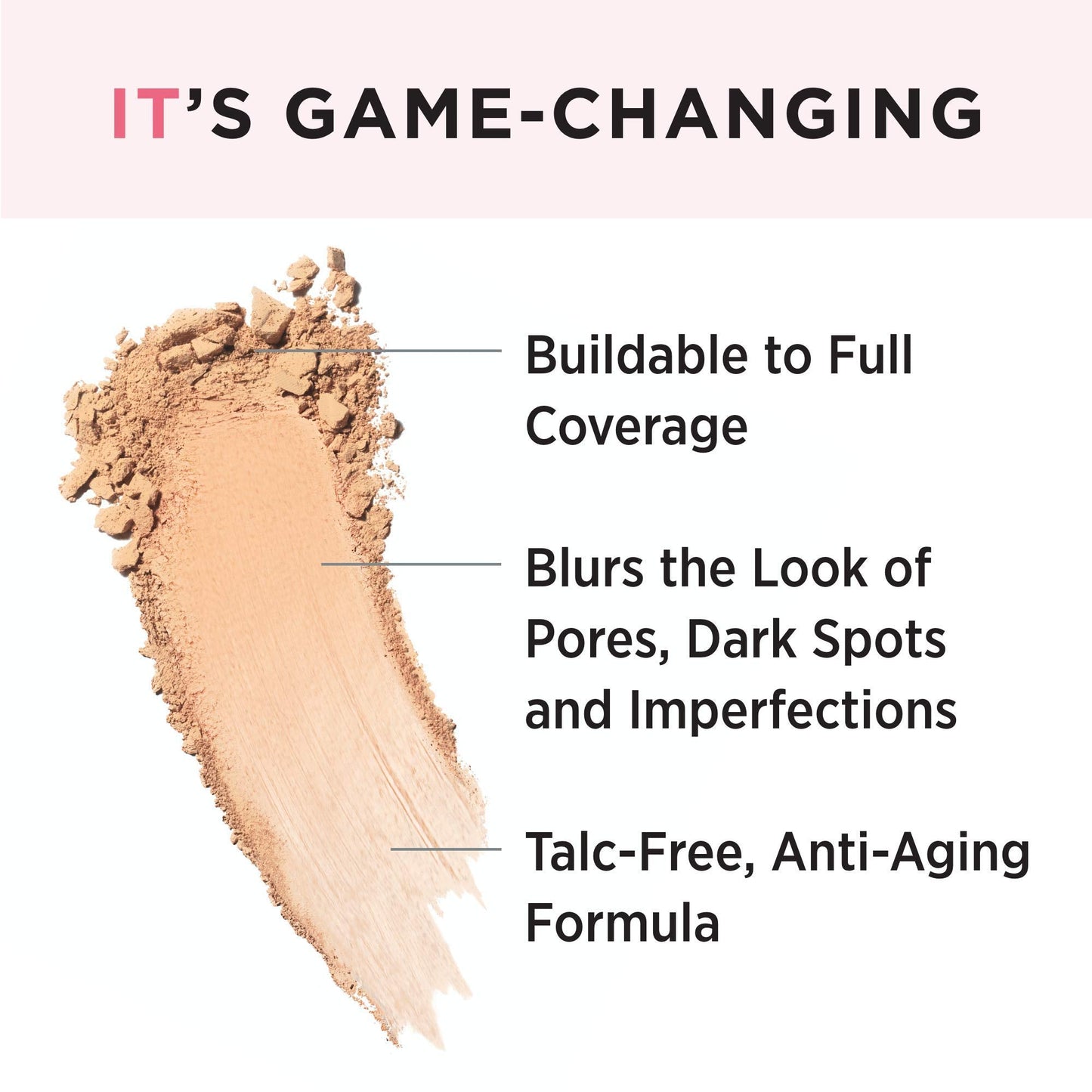 It Cosmetics CC+ Airbrush Perfecting Powder Foundation open compact showing powder texture