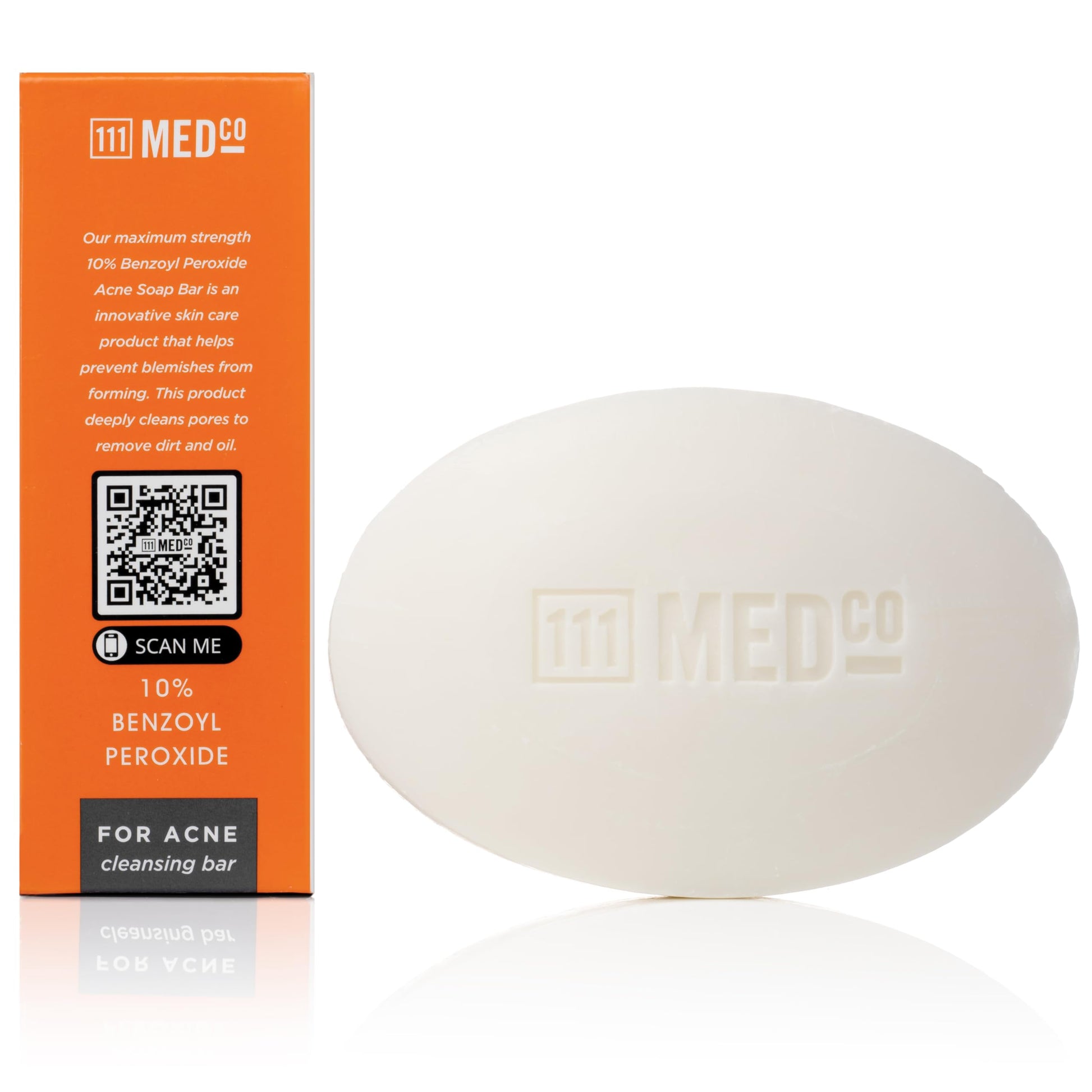 Side profile of the 111MedCo 4 ounce medicated acne bar for face and body breakout control