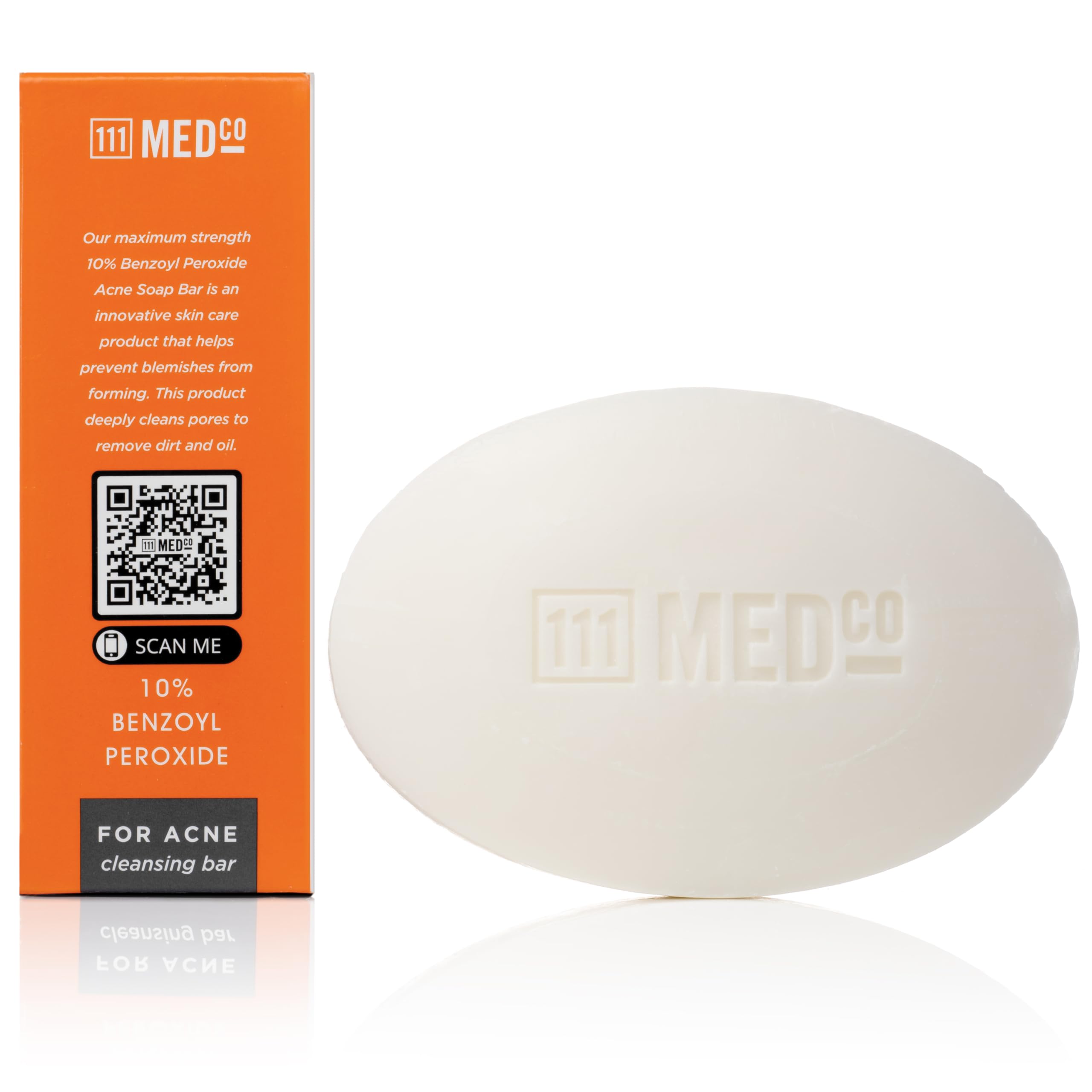 Side profile of the 111MedCo 4 ounce medicated acne bar for face and body breakout control