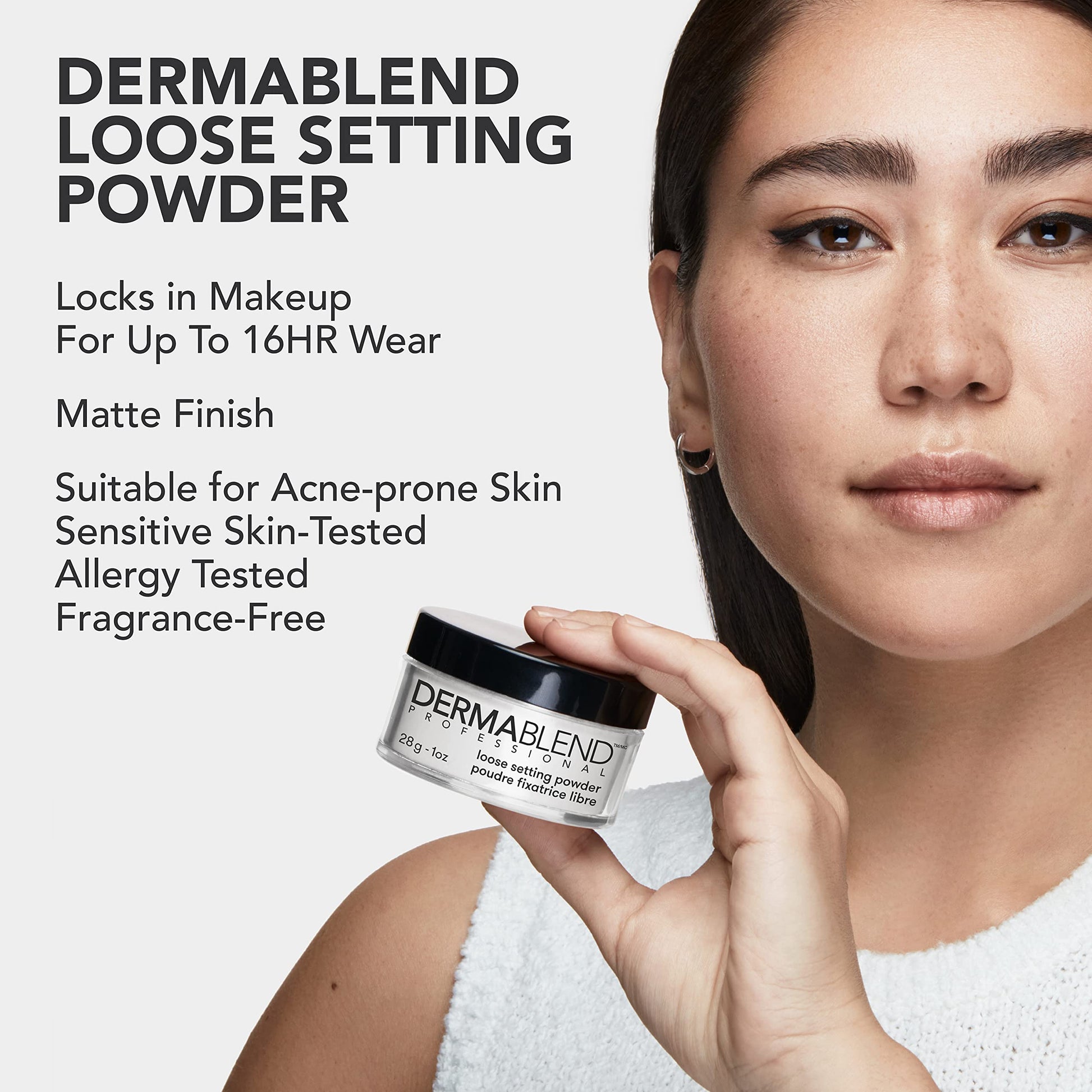 Texture and shade of Dermablend loose setting powder
