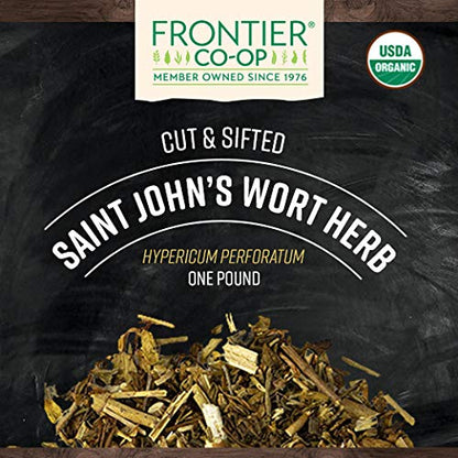 Frontier Co Op Organic Saint Johns Wort packaging label