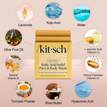 Kitsch Turmeric Soap Bar being lathered in hands for face wash use