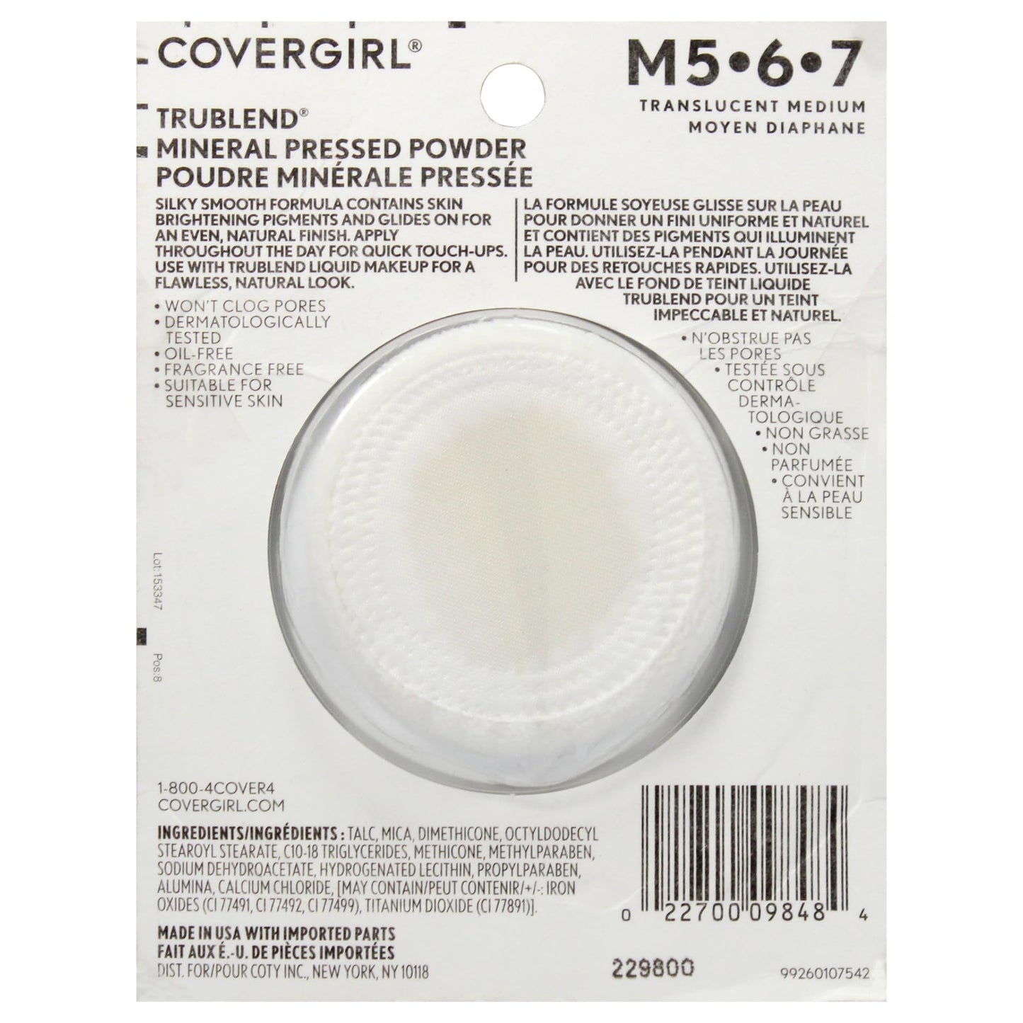 Covergirl Trublend Pressed Powder Translucent Medium compact opened