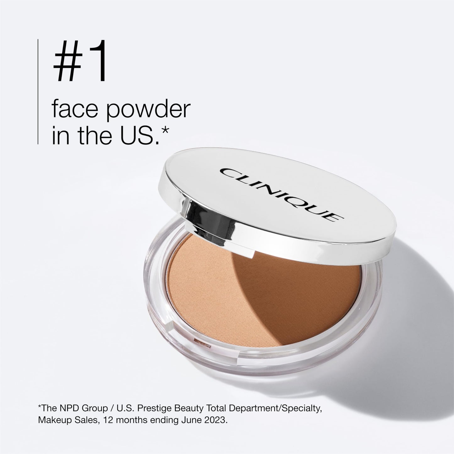 Back view of Clinique Stay Matte powder packaging with ingredient details