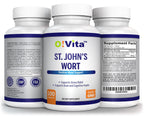 O!VITA St. John's Wort 500mg bottle showcased on a clean background highlighting its premium USA import status.
