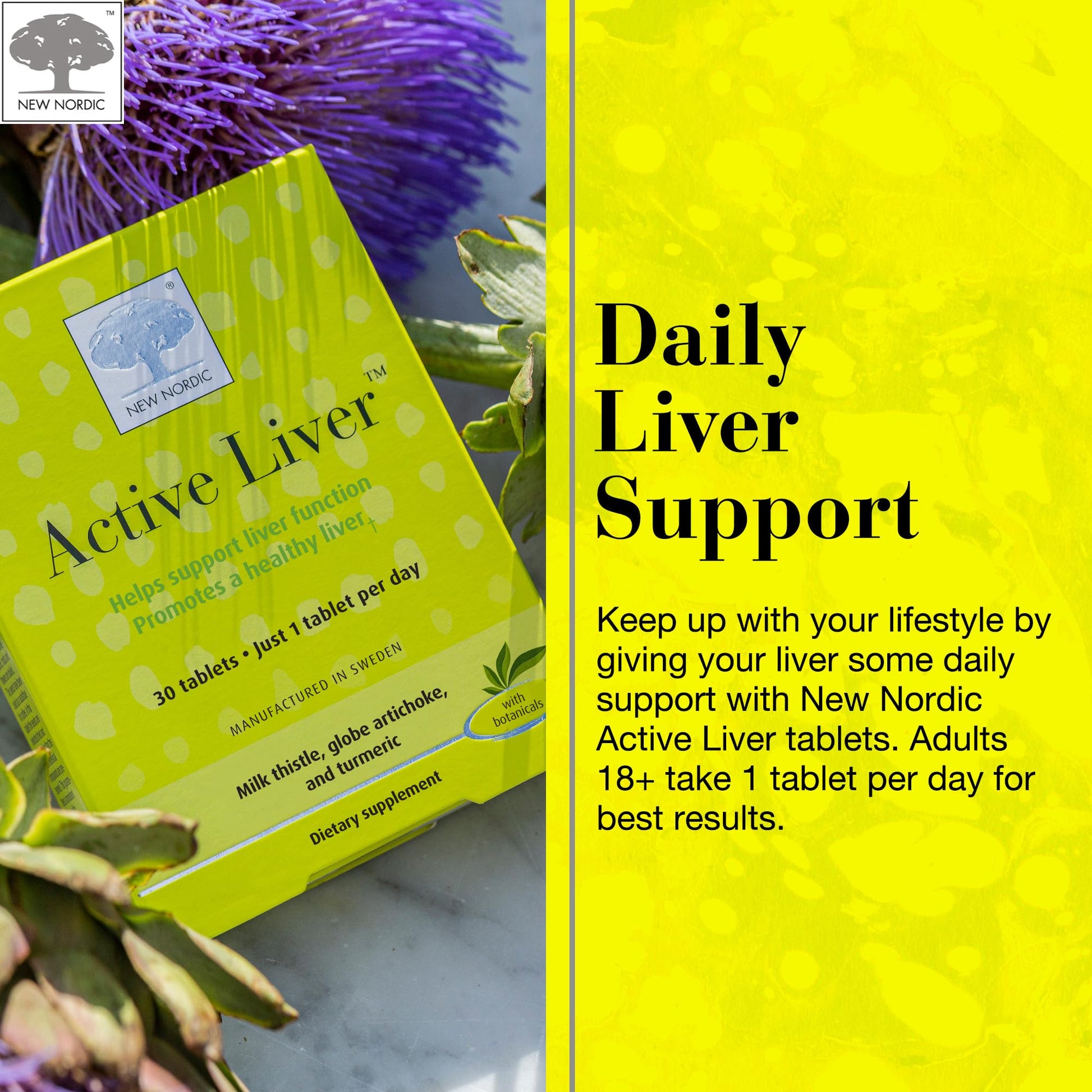 New Nordic Active Liver 30 day supply herbal tablets for fat metabolism