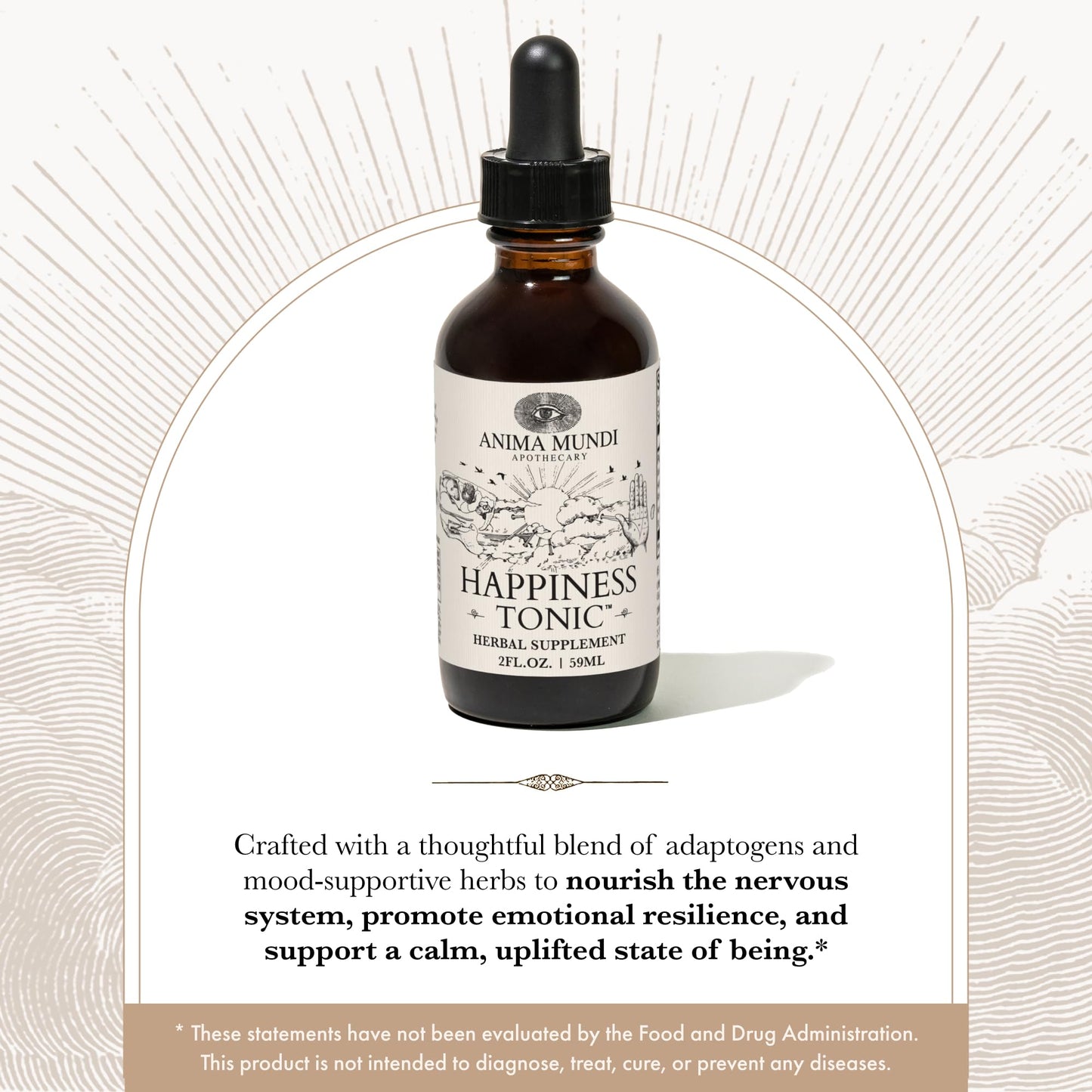 Back label view displaying the clean adaptogenic ingredients including Rhodiola and Mucuna Pruriens.