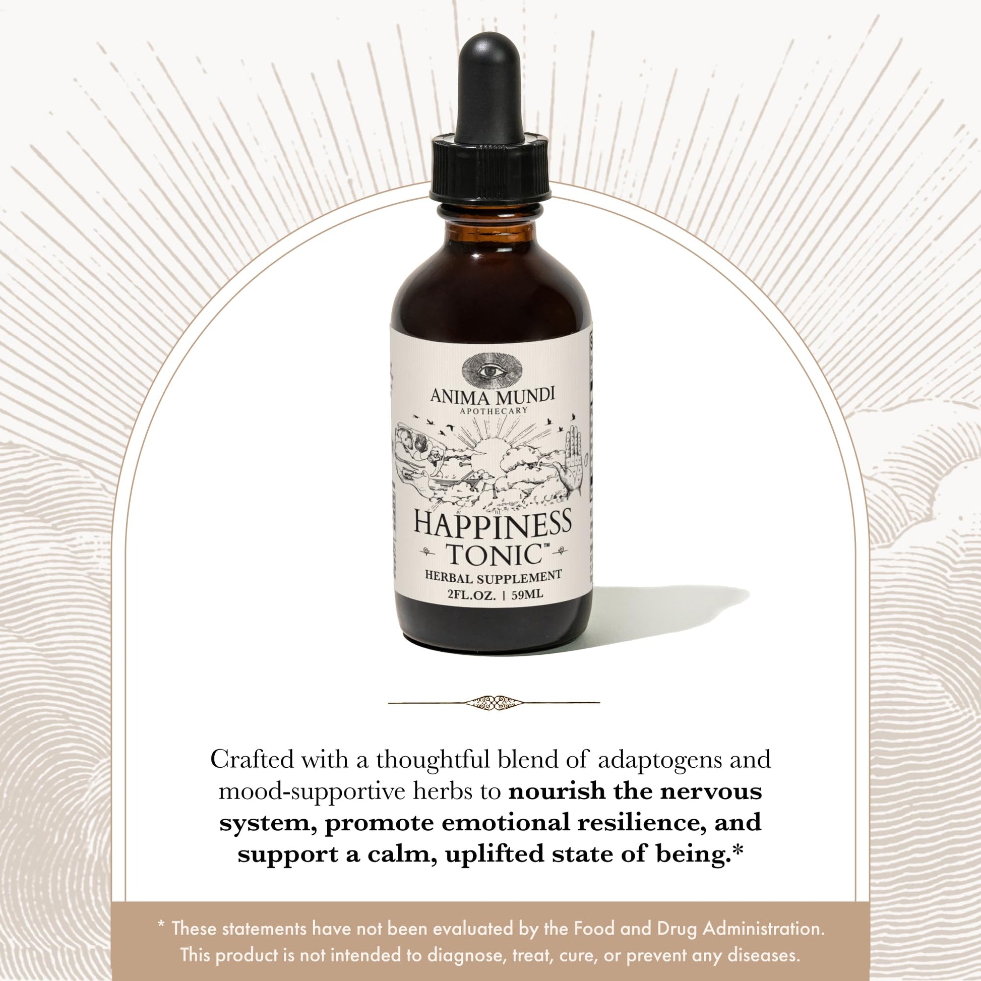 Back label view displaying the clean adaptogenic ingredients including Rhodiola and Mucuna Pruriens.