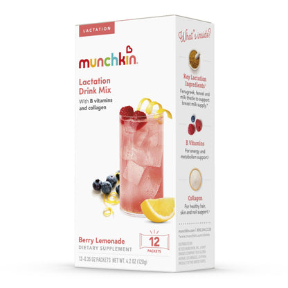 Back label of Munchkin Milkmakers drink mix with official ingredient list and usage instructions