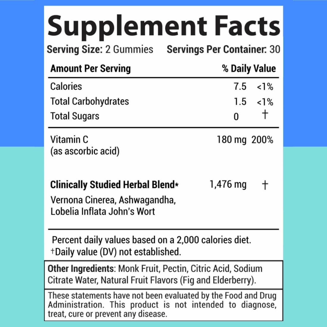 Holistic MD 60 gummies container showing fig and elderberry flavor details for lifestyle support