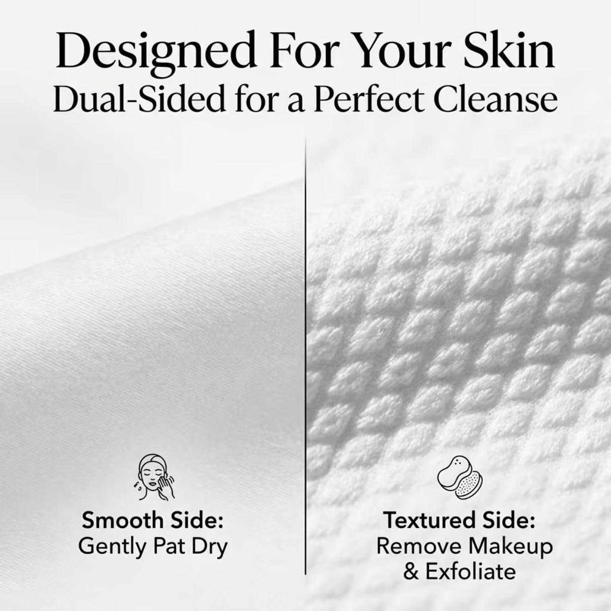 ForPro extra large face towel being used for makeup removal