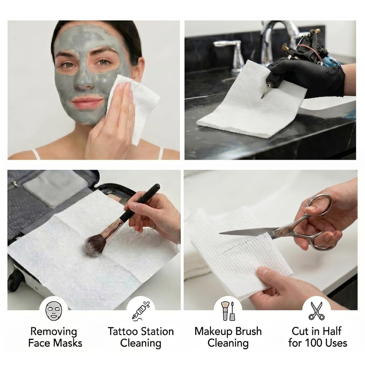 ForPro facial towels demonstrating lint-free material quality