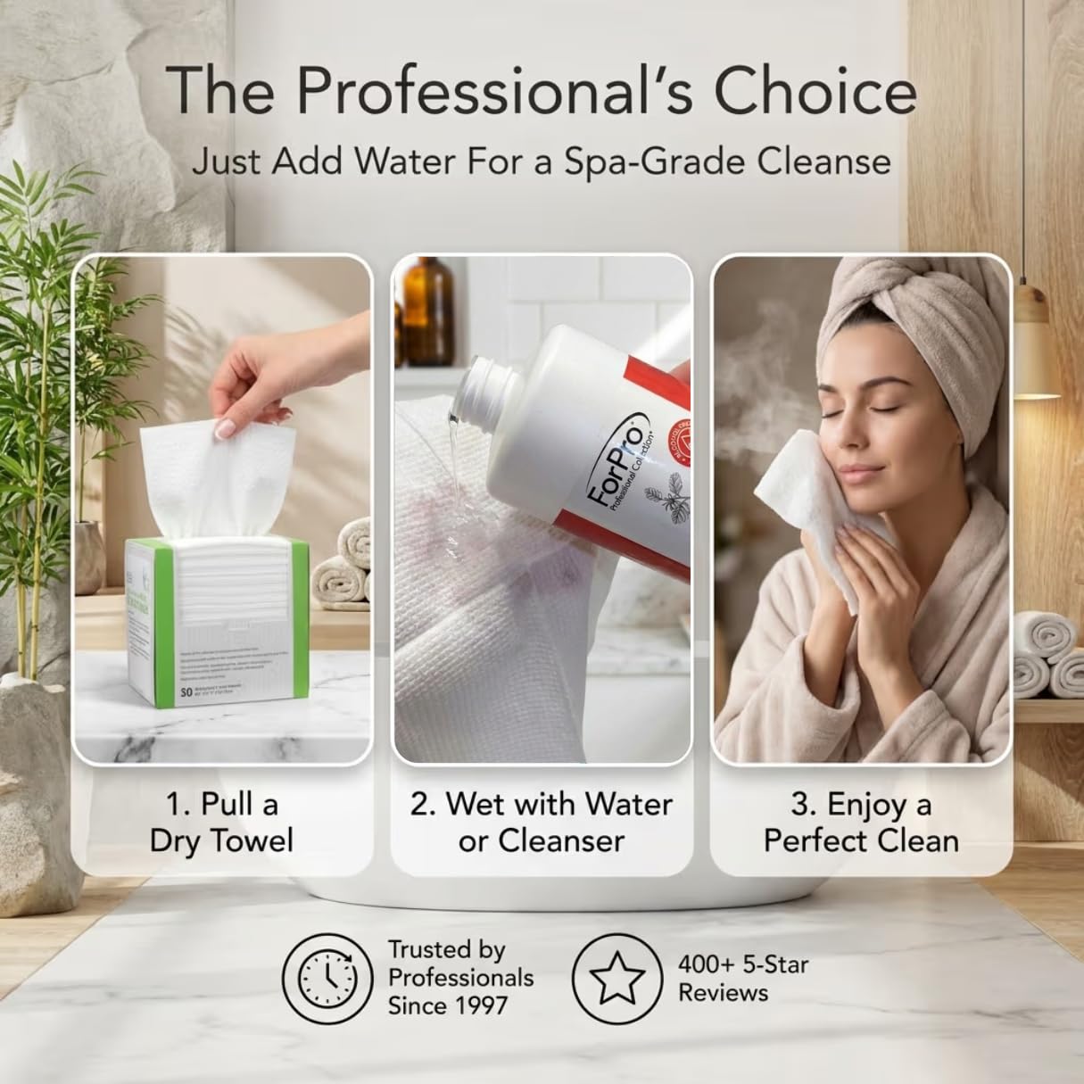 Sensitive skin skincare routine with ForPro disposable wipes