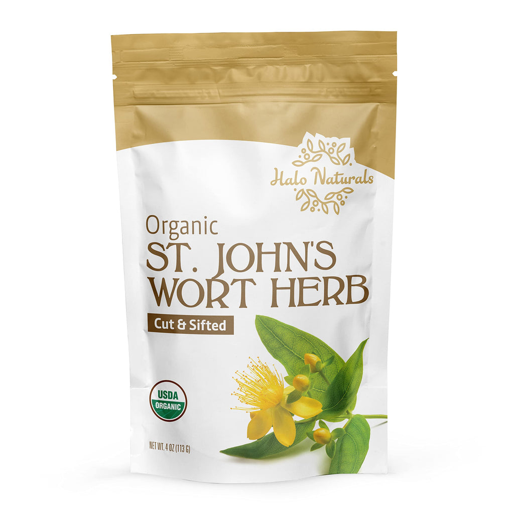 Resealable pouch design of Halo Naturals loose leaf herbal tea