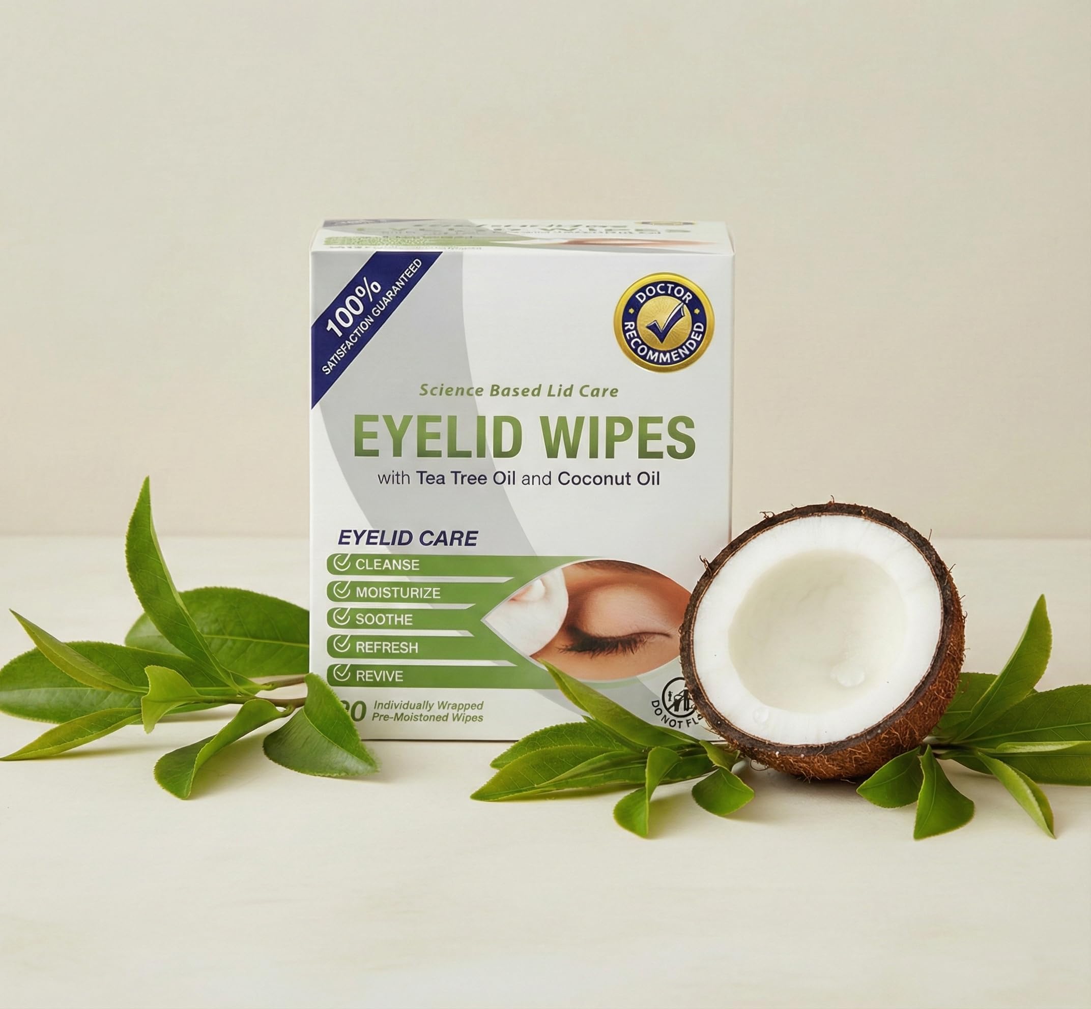 Box of 30 Lunovus eye wipes for daily hygiene