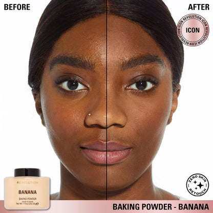Revolution baking powder showing brightening yellow pigment