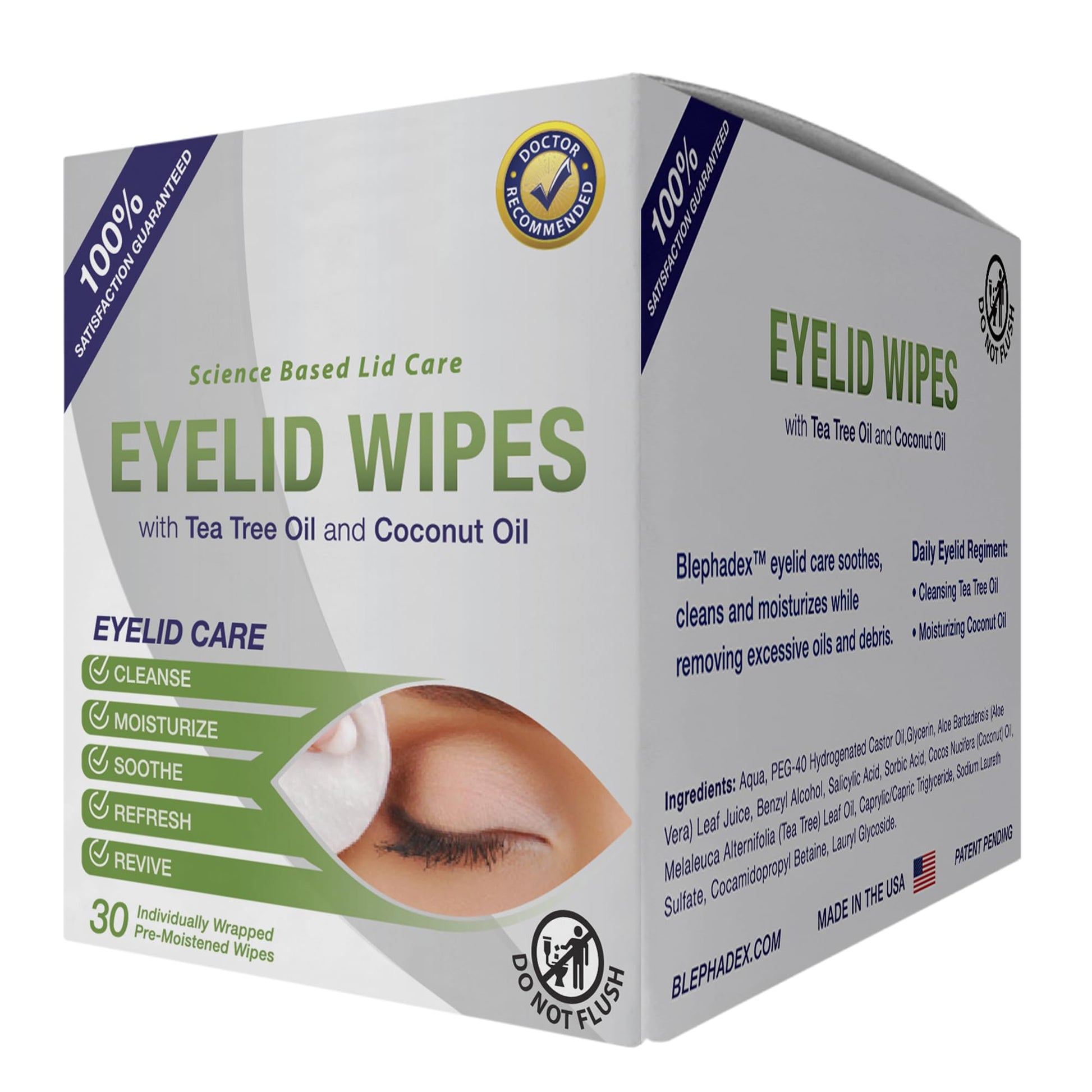 Travel friendly individually wrapped eyelid wipes by Visual Advantage