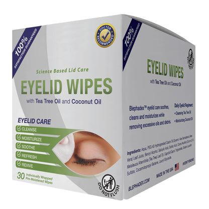 Travel friendly individually wrapped eyelid wipes by Visual Advantage