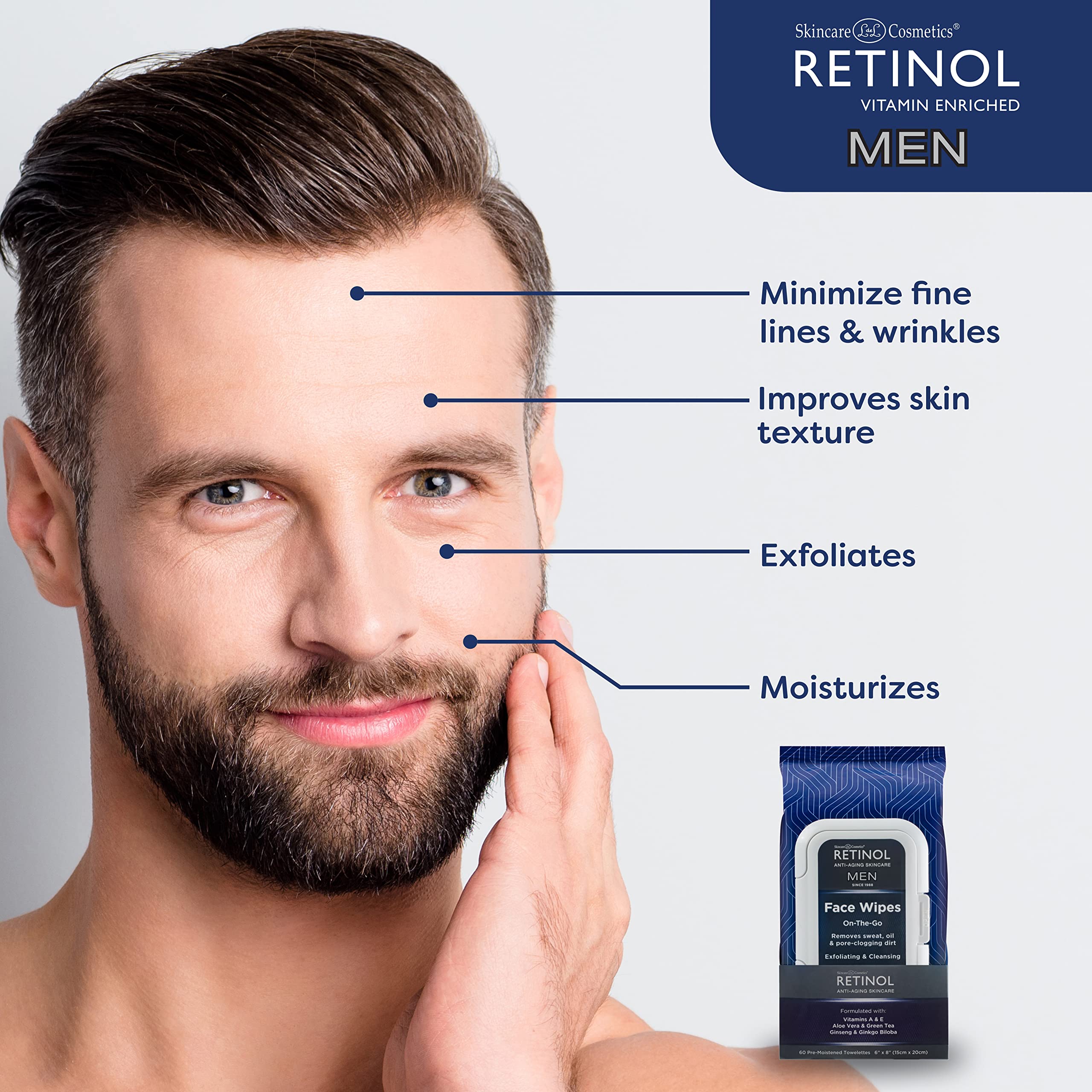 Livaura Retinol Men Facial Wipes shown for gym use