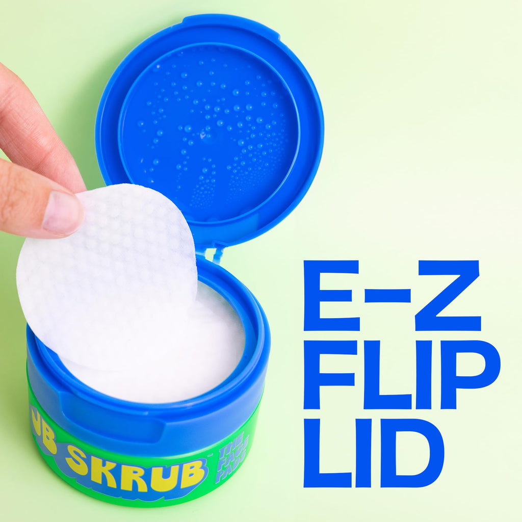 JB Skrub facial wipes pack angled perspective view