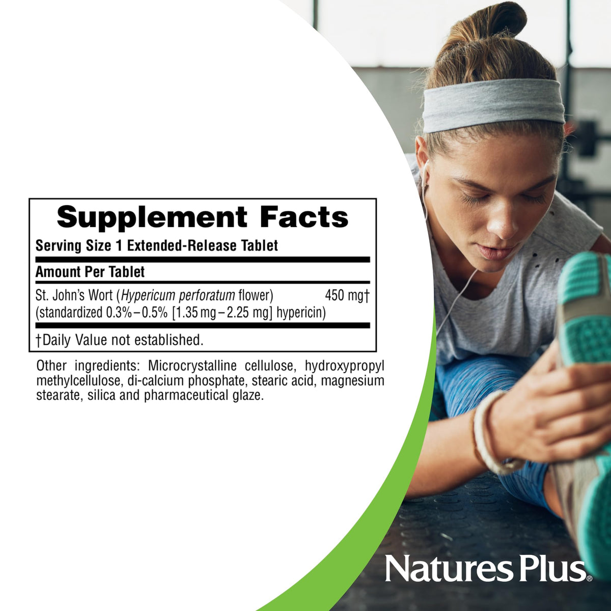 Top view of NaturesPlus Herbal Actives St. Johns Wort bottle cap