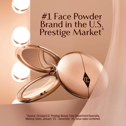 Top view of Charlotte Tilbury rose gold compact setting powder