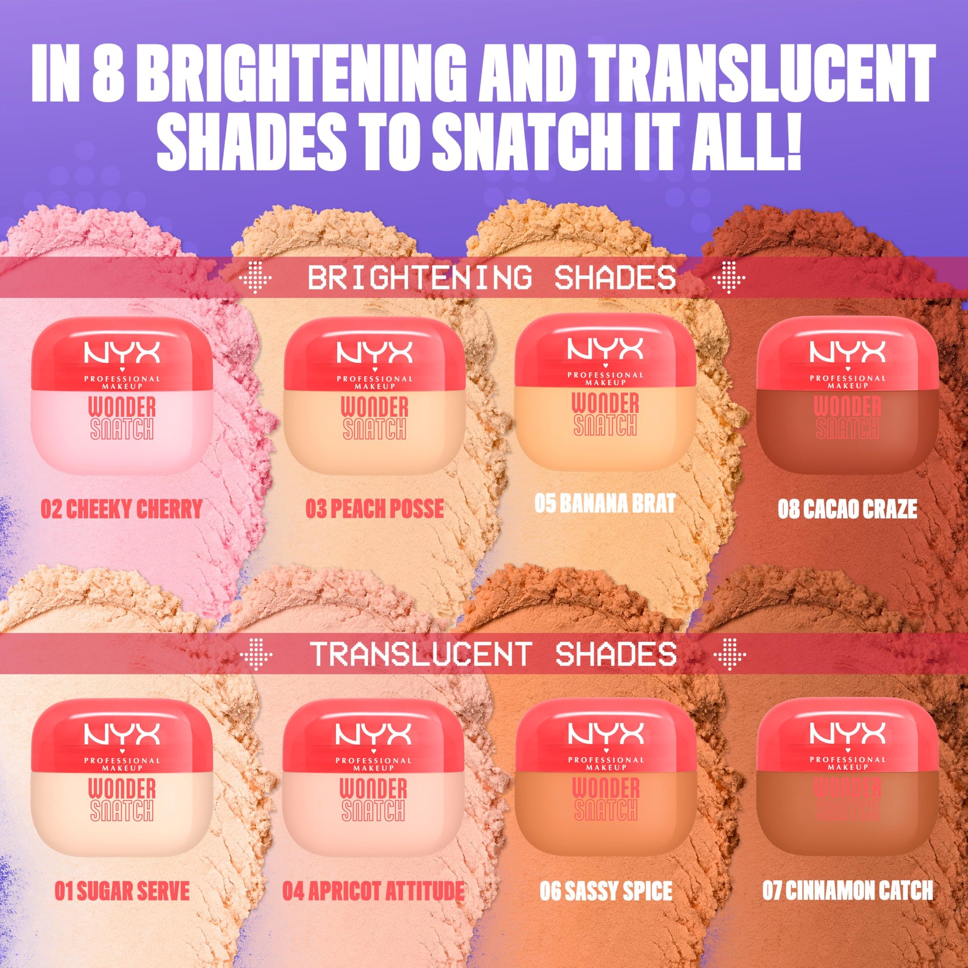 Back label ingredients list of NYX Wonder Snatch lifting powder