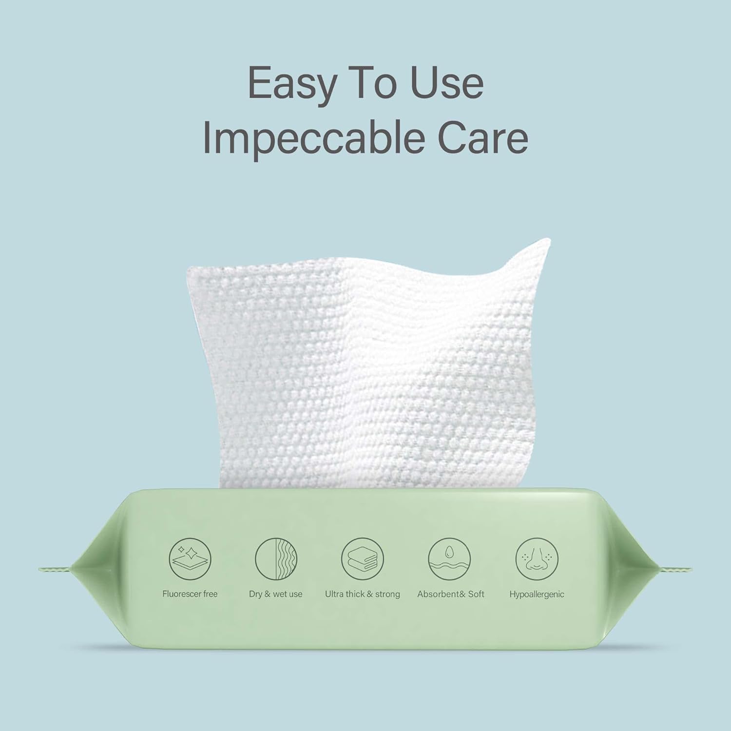 Close up of soft Unifree plant-based facial cleaning cloth