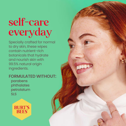 Burt's Bees plant based compostable facial wipes lifestyle image