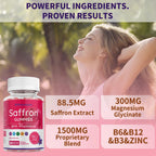 Supplement facts panel on the back of Klinovium saffron gummies showing magnesium and zinc content