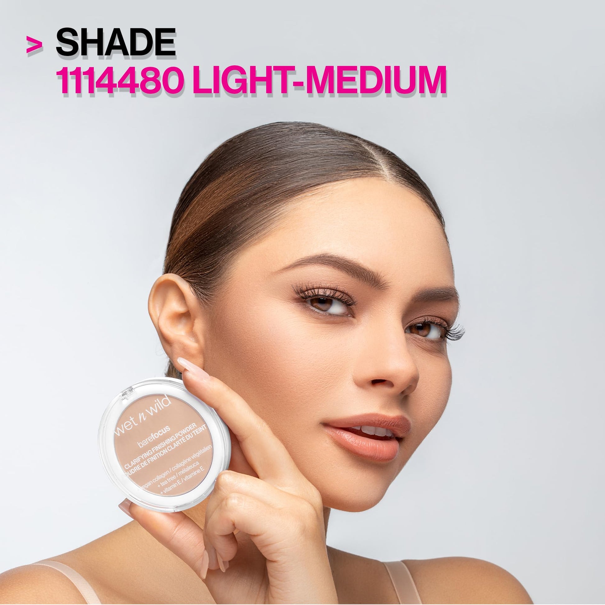 Wet N Wild Bare Focus powder with makeup brush for application
