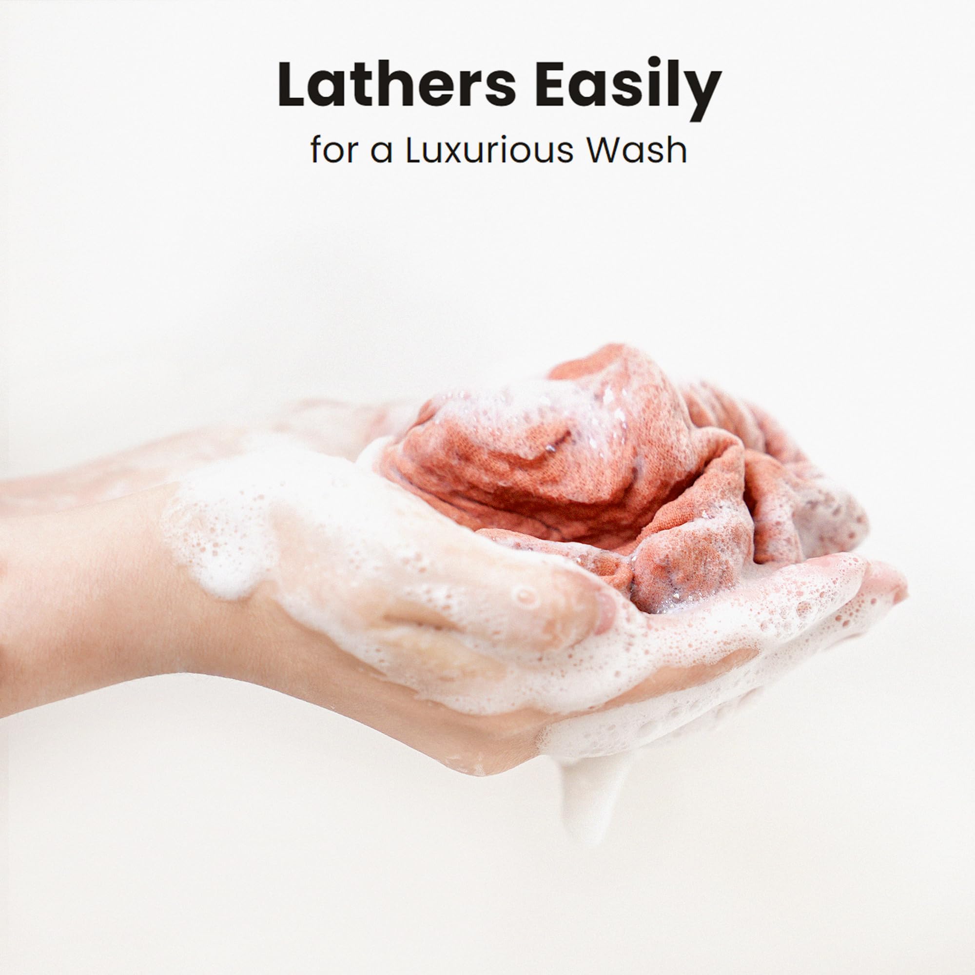 Set of 11 by 11 inch Konssy cotton washcloths folded