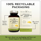 Side view of Herbal Roots Organic St Johns Wort bottle detailing clean manufacturing practices.