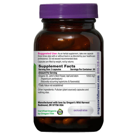 Close up of Oregon's Wild Harvest herbal supplement label