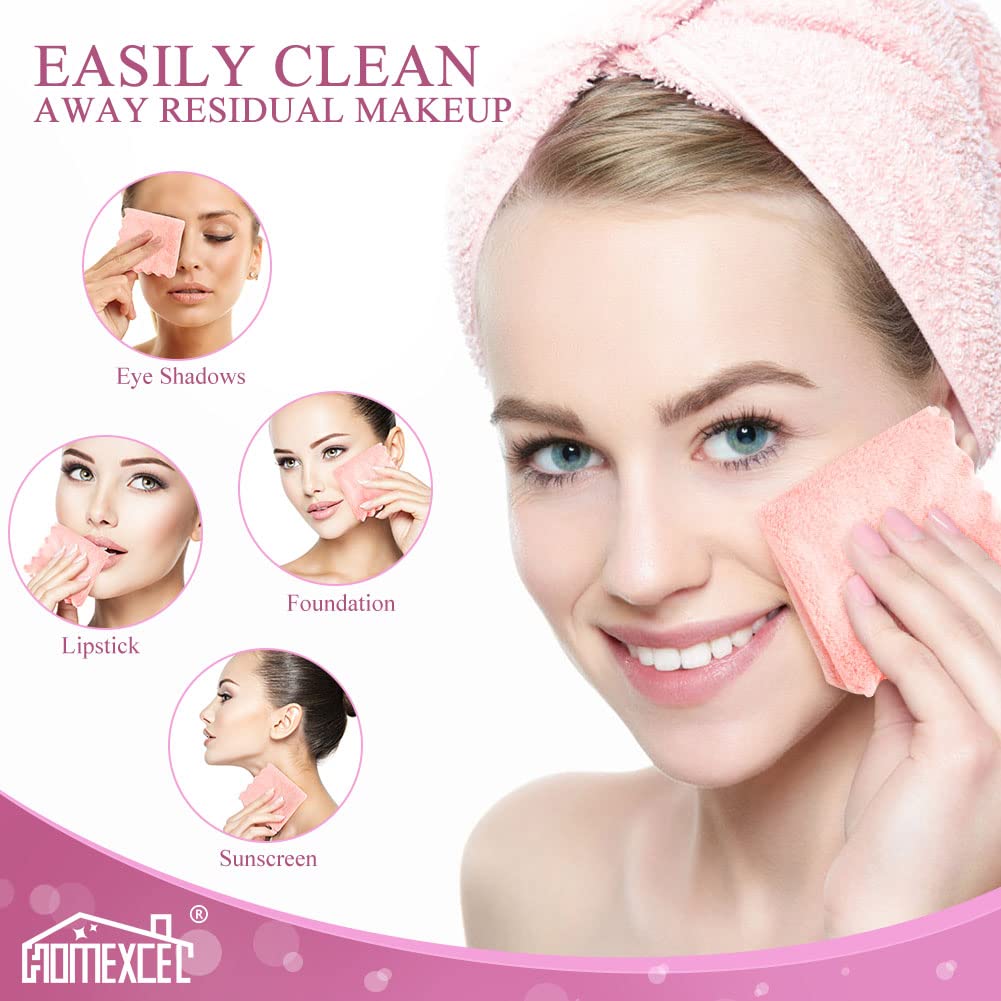 Homexcel reusable makeup remover cloths in stack