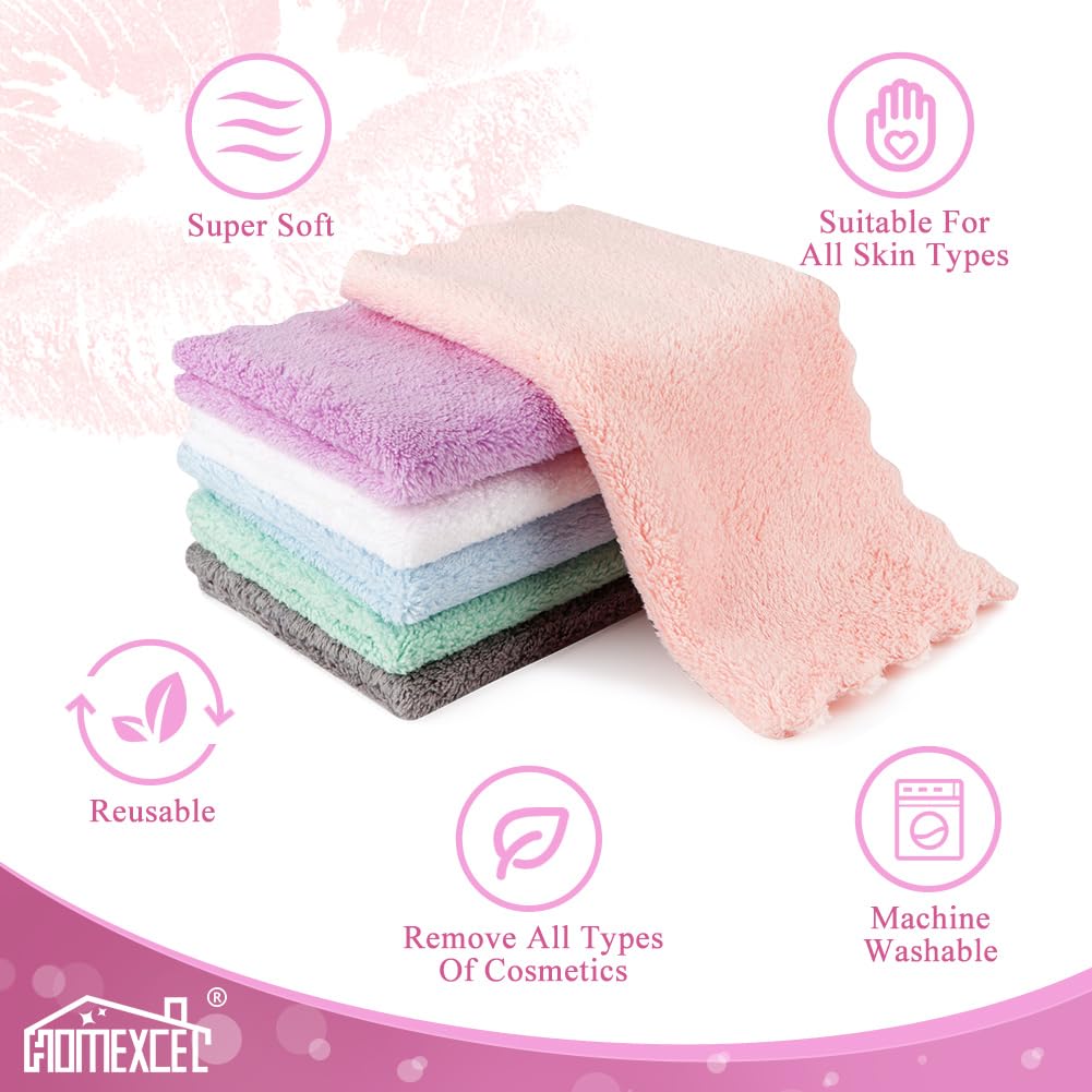 Homexcel microfiber washcloths for gentle skincare