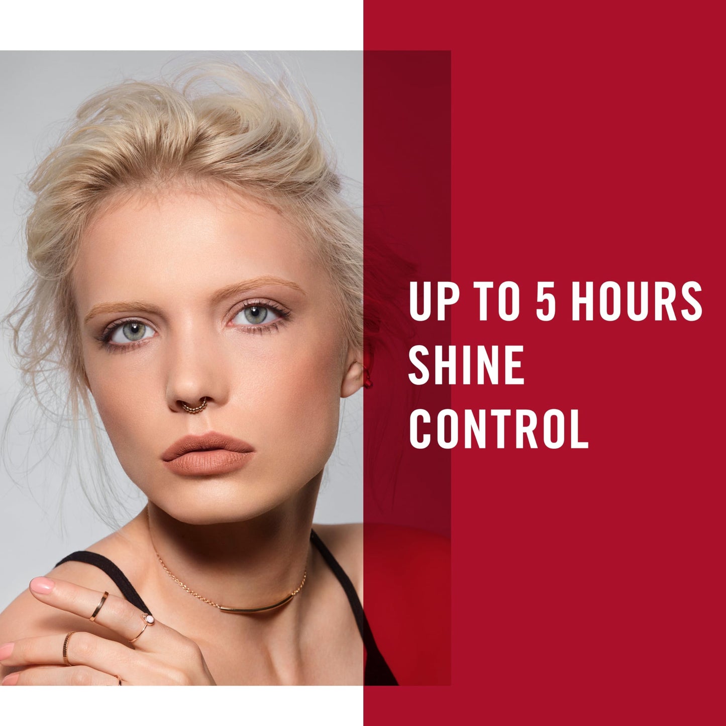 Application of Rimmel London matte powder with brush
