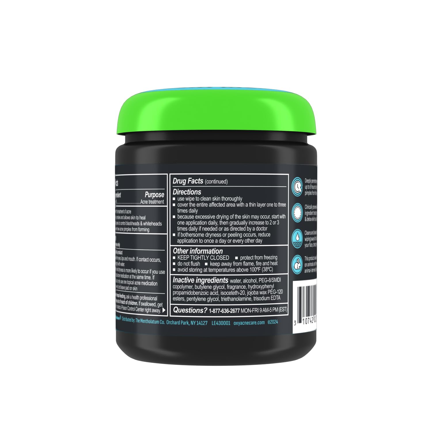 Oxy acne pads texture close up showing dual sided surface