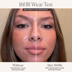 Laura Mercier setting powder texture swatch on skin