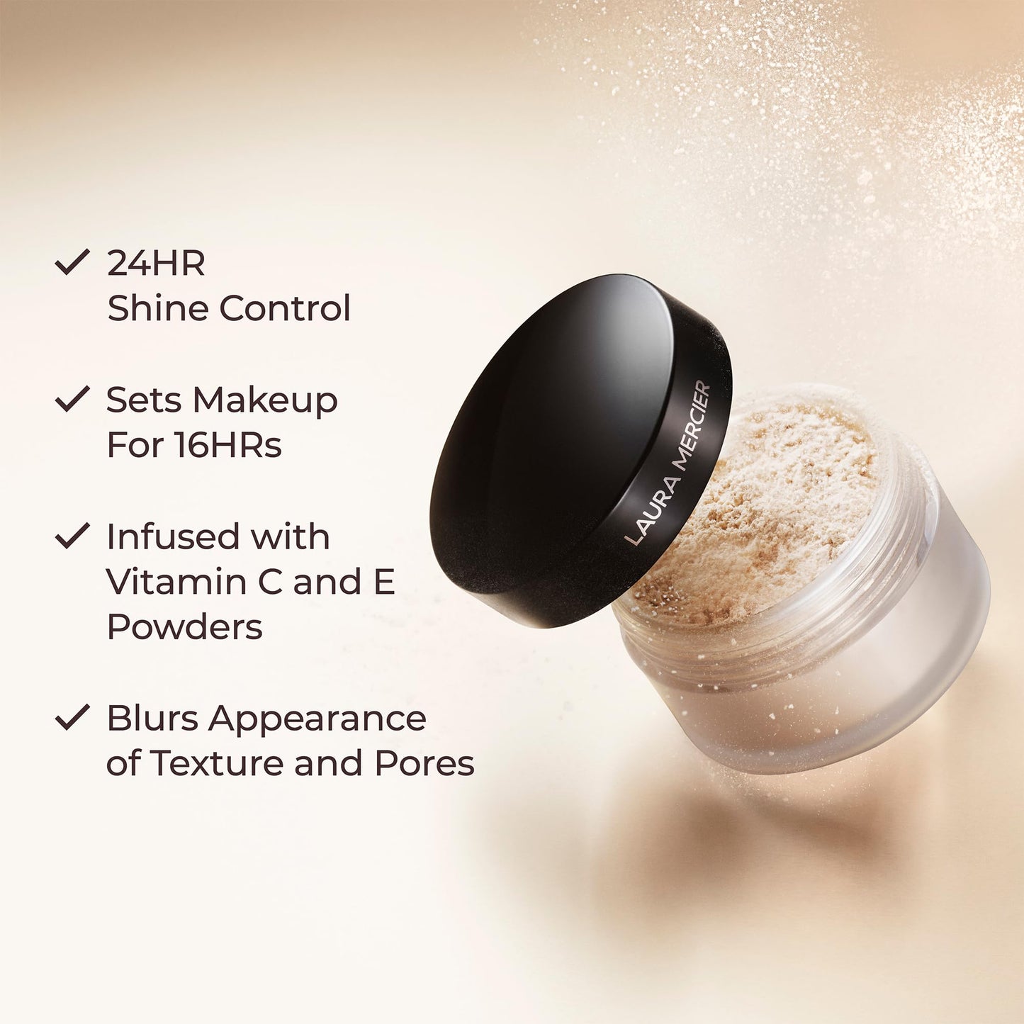 Laura Mercier setting powder soft matte finish demonstration