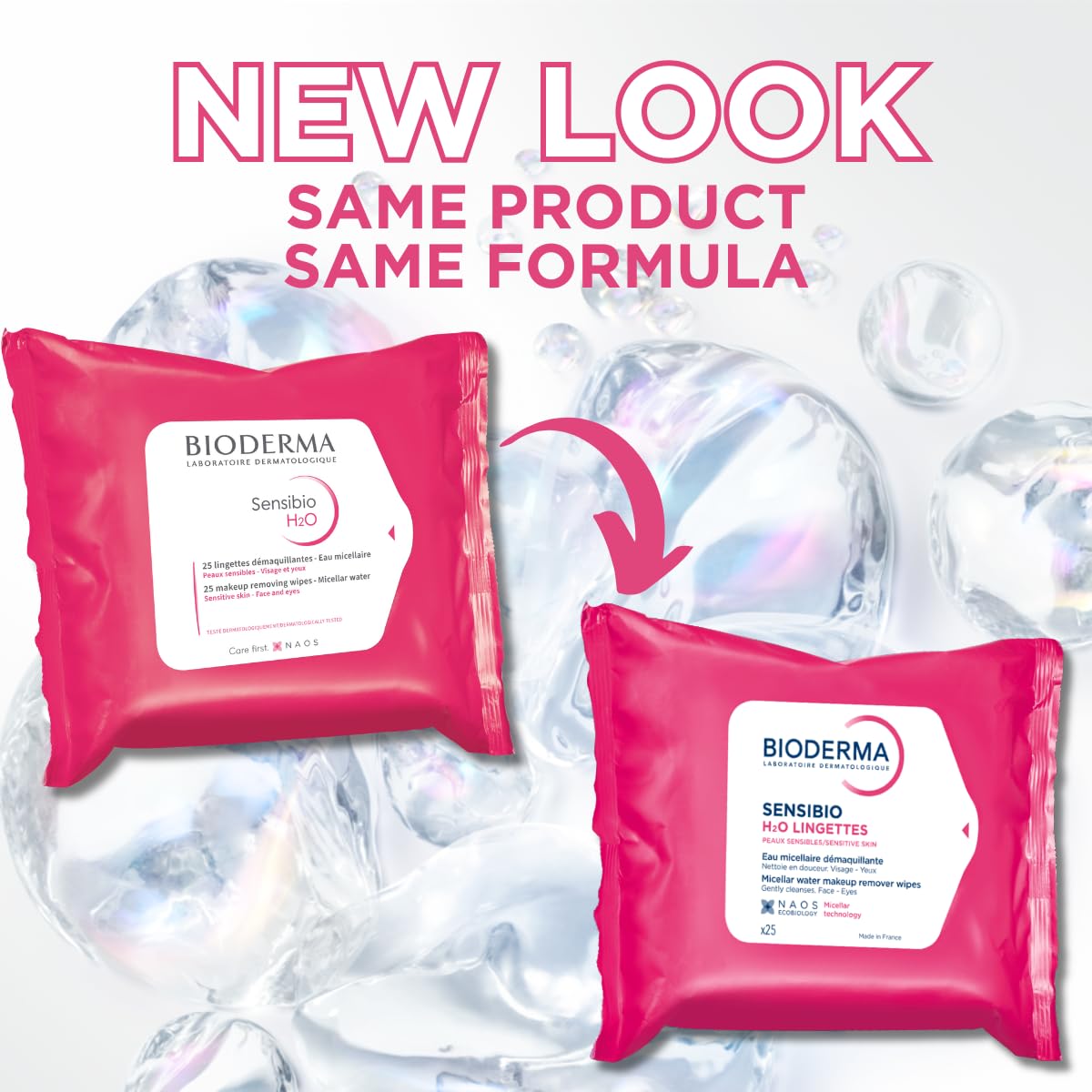 Bioderma Sensibio H2O makeup removing wipes packaging