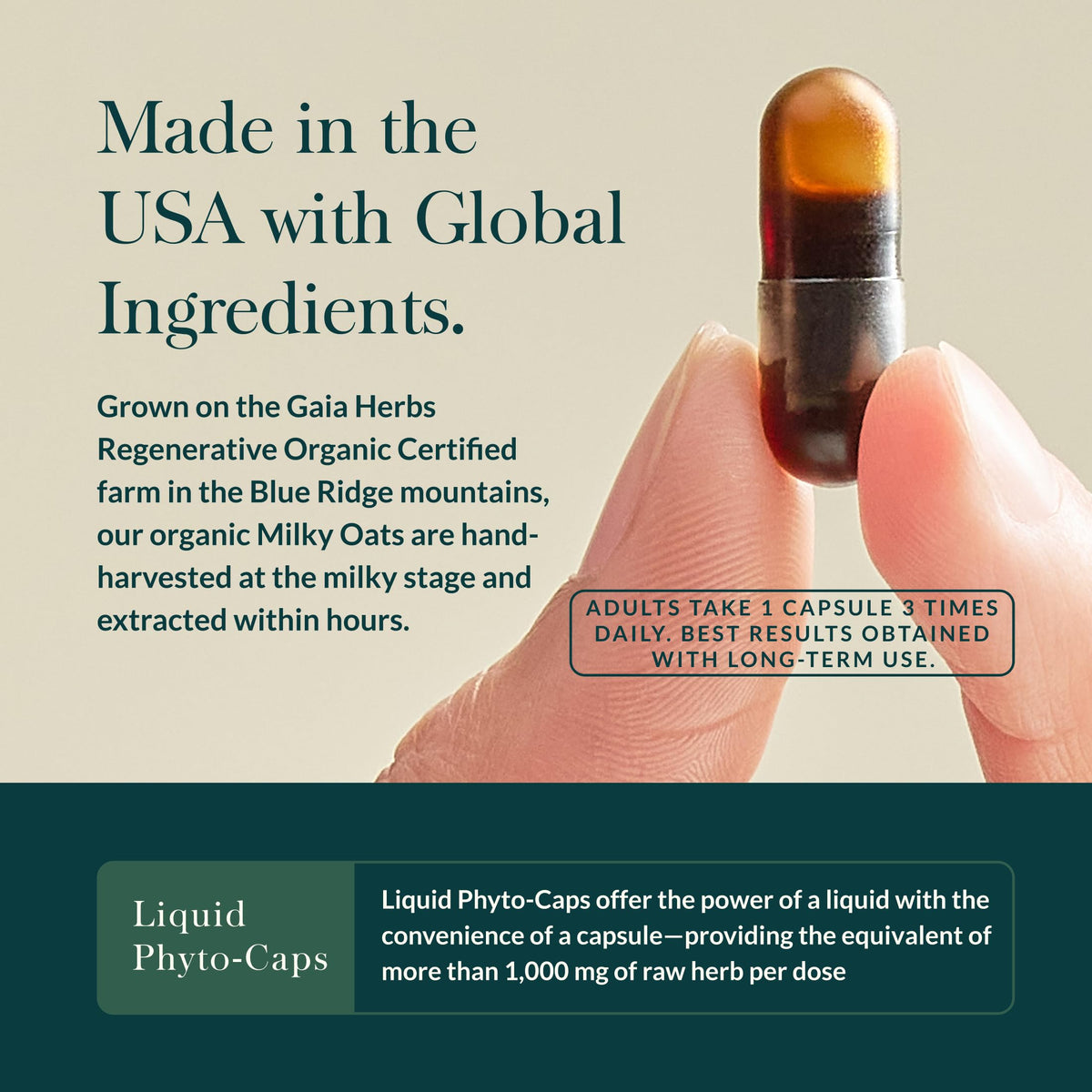 Natural plant-based liquid phyto-capsules for calming the mind and daily stress management